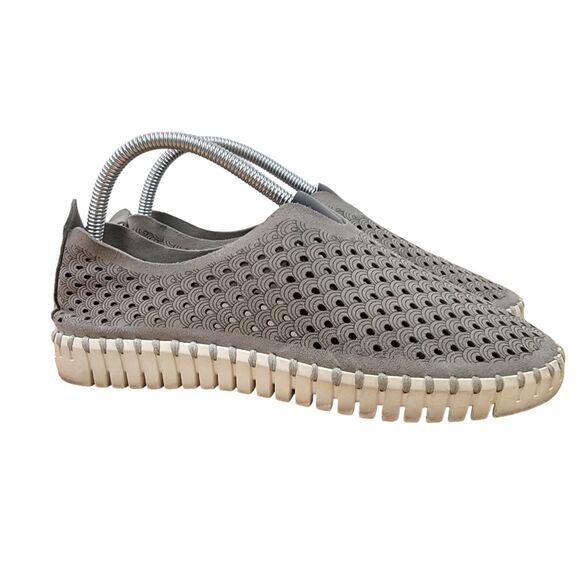 Ilse Jacobsen Tulip 139 Gray Perforated Slip-on Sneaker Women's EU 8.5 - 9 / 39 - Picture 2 of 8